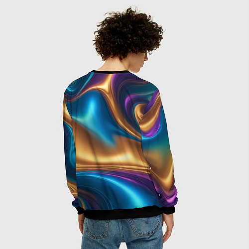 Мужской свитшот Сплавы разноцветные / 3D-Черный – фото 4
