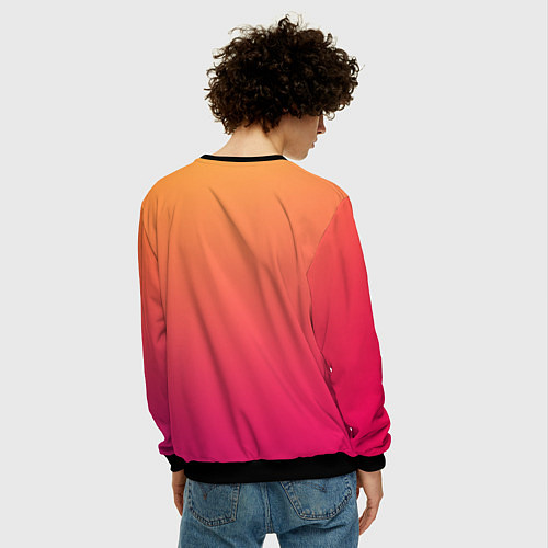 Мужской свитшот Color orange pink / 3D-Черный – фото 4
