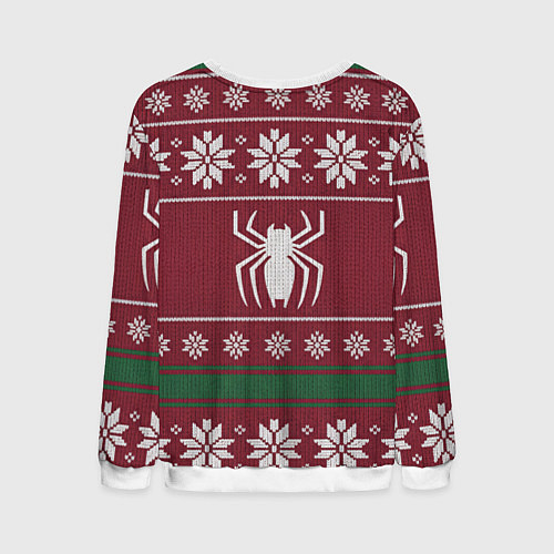 Мужской свитшот Рождественский свитер Человека паука / 3D-Белый – фото 2