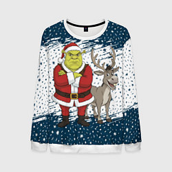 Мужской свитшот Шрек и Осел - новый год