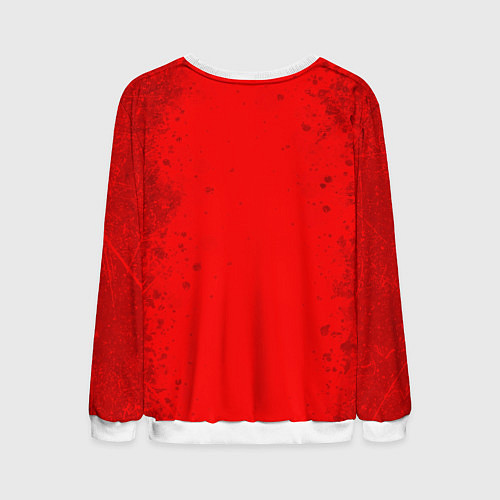 Мужской свитшот Stalker - белое на красном / 3D-Белый – фото 2