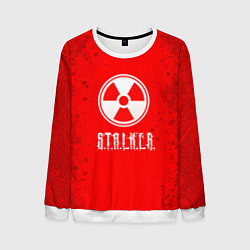 Мужской свитшот Stalker - белое на красном