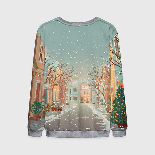 Мужской свитшот Маленькая новогодняя милая лошадка / 3D-Меланж – фото 2