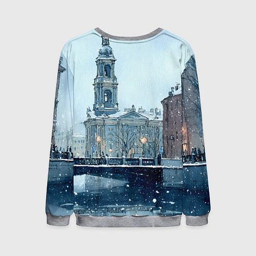Мужской свитшот Зимний Питер / 3D-Меланж – фото 2