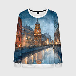 Мужской свитшот Санкт-Петербург зимний город