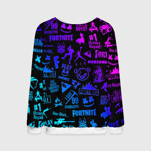 Мужской свитшот Barcelona x fortnite neon / 3D-Белый – фото 2