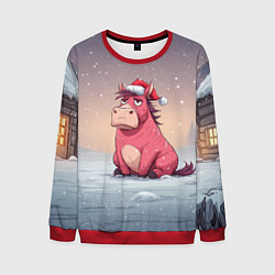 Мужской свитшот Розовая новогодняя лошадка