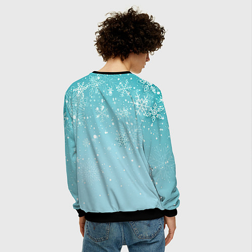 Мужской свитшот Новогодний мурлыка / 3D-Черный – фото 4