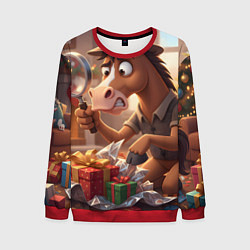 Мужской свитшот Новогодний конь сыщик