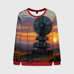 Свитшот мужской Радиоэфир на закате, цвет: 3D-красный