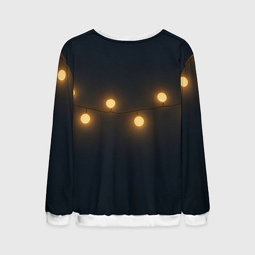 Мужской свитшот Санта чиллит под пальмой / 3D-Белый – фото 2