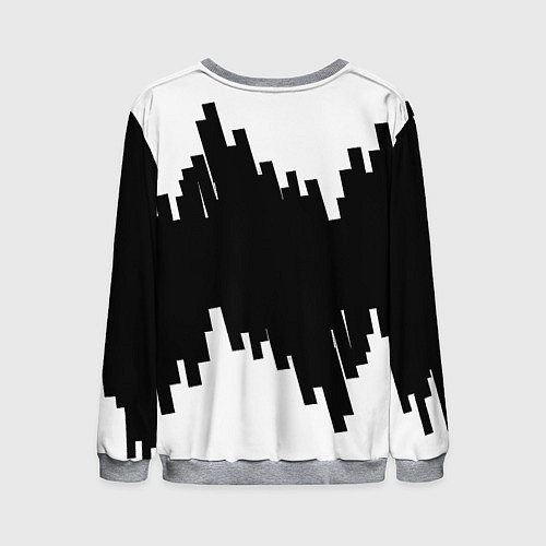 Мужской свитшот Реал Мадрид белая геометрия / 3D-Меланж – фото 2