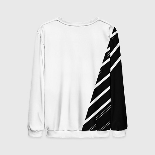Мужской свитшот Ювентус полосы геометрия текстура / 3D-Белый – фото 2