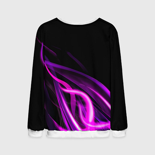 Мужской свитшот Барселона неоновый огонь текстура / 3D-Белый – фото 2