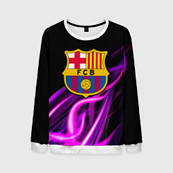 Мужской свитшот Барселона неоновый огонь текстура