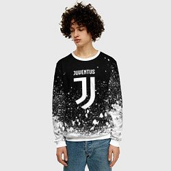 Свитшот мужской Ювентус всплеск белых красок, цвет: 3D-белый — фото 2