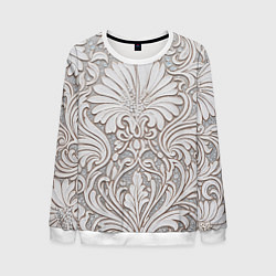 Свитшот мужской Вензельные цветы, цвет: 3D-белый