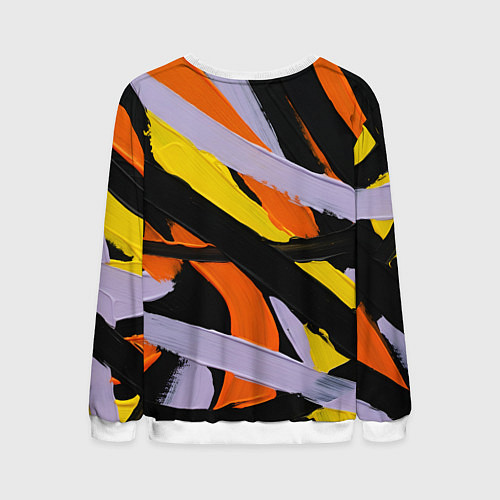 Мужской свитшот Полоски краски абстракция / 3D-Белый – фото 2