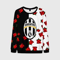 Свитшот мужской Ювентус текстура розы, цвет: 3D-черный