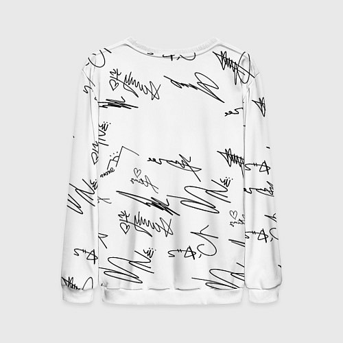 Мужской свитшот Ювентус автографы текстура / 3D-Белый – фото 2