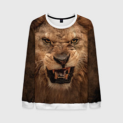 Свитшот мужской Взгляд льва, цвет: 3D-белый