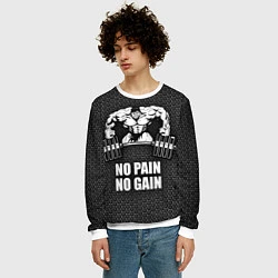 Свитшот мужской No pain, no gain, цвет: 3D-белый — фото 2