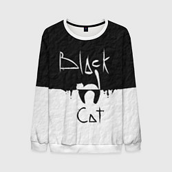 Свитшот мужской Black cat, цвет: 3D-белый