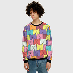 Свитшот мужской Котики, цвет: 3D-черный — фото 2