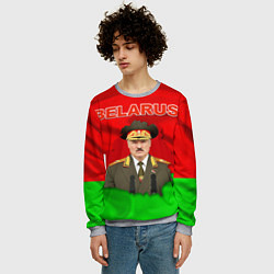 Свитшот мужской Александр Лукашенко - Беларусь, цвет: 3D-меланж — фото 2