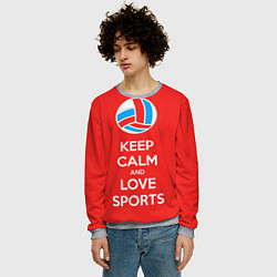 Свитшот мужской Keep Calm & Love Volleyball, цвет: 3D-меланж — фото 2