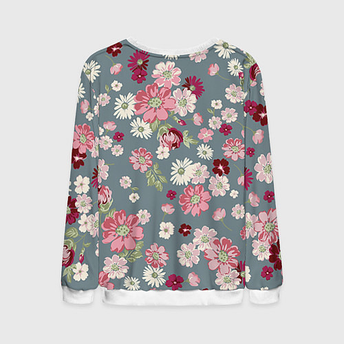 Мужской свитшот Цветочки / 3D-Белый – фото 2