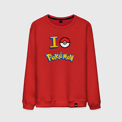 Свитшот хлопковый мужской Покемон I love pokemon, цвет: красный