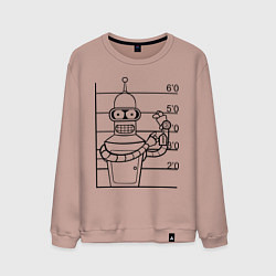 Свитшот хлопковый мужской Bender Wanted, цвет: пыльно-розовый