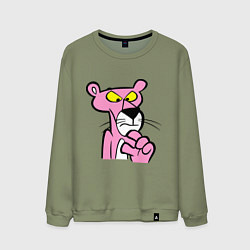 Свитшот хлопковый мужской Розовая пантера, цвет: авокадо