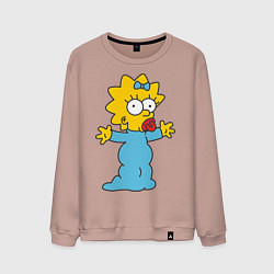 Свитшот хлопковый мужской Maggie Simpson, цвет: пыльно-розовый