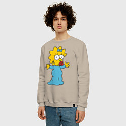 Свитшот хлопковый мужской Maggie Simpson, цвет: миндальный — фото 2