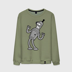 Свитшот хлопковый мужской Bender Error, цвет: авокадо