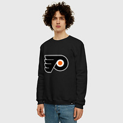 Свитшот хлопковый мужской Philadelphia Flyers, цвет: черный — фото 2