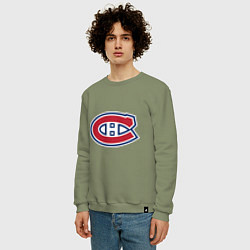 Свитшот хлопковый мужской Montreal Canadiens, цвет: авокадо — фото 2