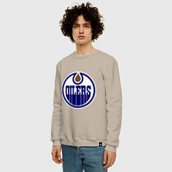 Свитшот хлопковый мужской Edmonton Oilers, цвет: миндальный — фото 2