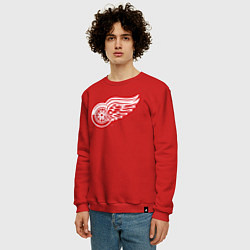 Свитшот хлопковый мужской Detroit Red Wings цвета красный — фото 2