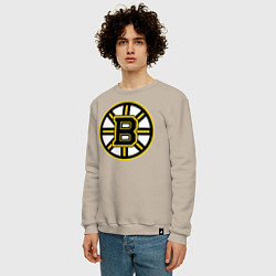 Свитшот хлопковый мужской Boston Bruins, цвет: миндальный — фото 2