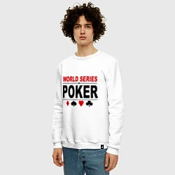 Свитшот хлопковый мужской World series of poker, цвет: белый — фото 2