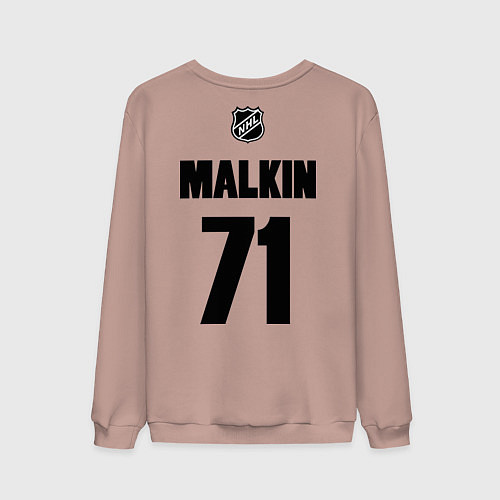 Мужской свитшот Pittsburgh Penguins: Malkin 71 / Пыльно-розовый – фото 2