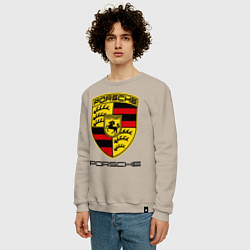 Свитшот хлопковый мужской Porsche Stuttgart, цвет: миндальный — фото 2