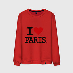 Свитшот хлопковый мужской I love Paris, цвет: красный