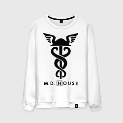 Свитшот хлопковый мужской M.D. House, цвет: белый