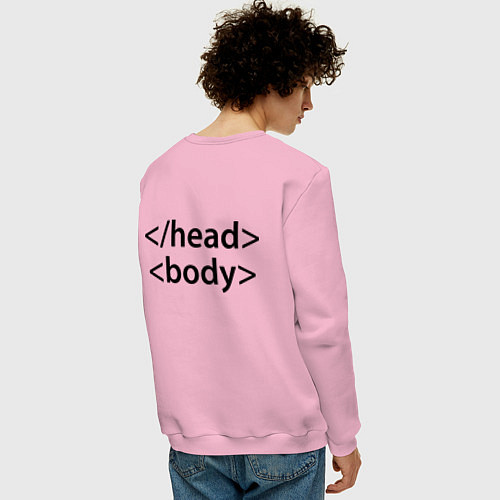 Мужской свитшот Head Body / Светло-розовый – фото 4