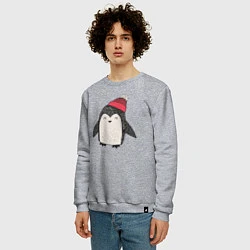 Свитшот хлопковый мужской Зимний пингвин-мальчик, цвет: меланж — фото 2