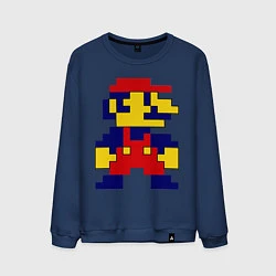 Свитшот хлопковый мужской Pixel Mario, цвет: тёмно-синий